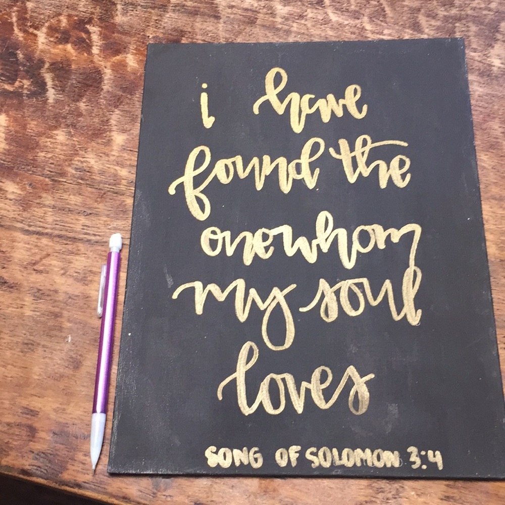 Calligraphy on canvas board